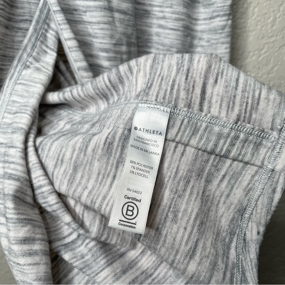 Athleta Essence Spacedye Tie Back Tank Gray Striped Women's Workout Tank Top - Picture 13 of 13